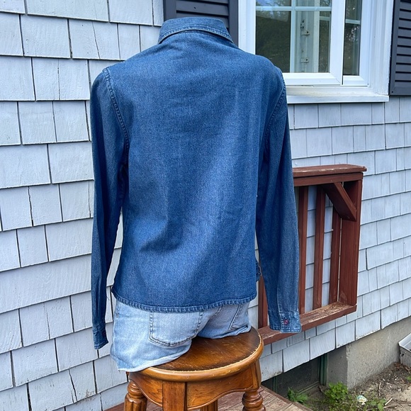 Vintage Paul Harris Design Embroidered Button Denim Shirt Size Large- Runs Small - Picture 4 of 7